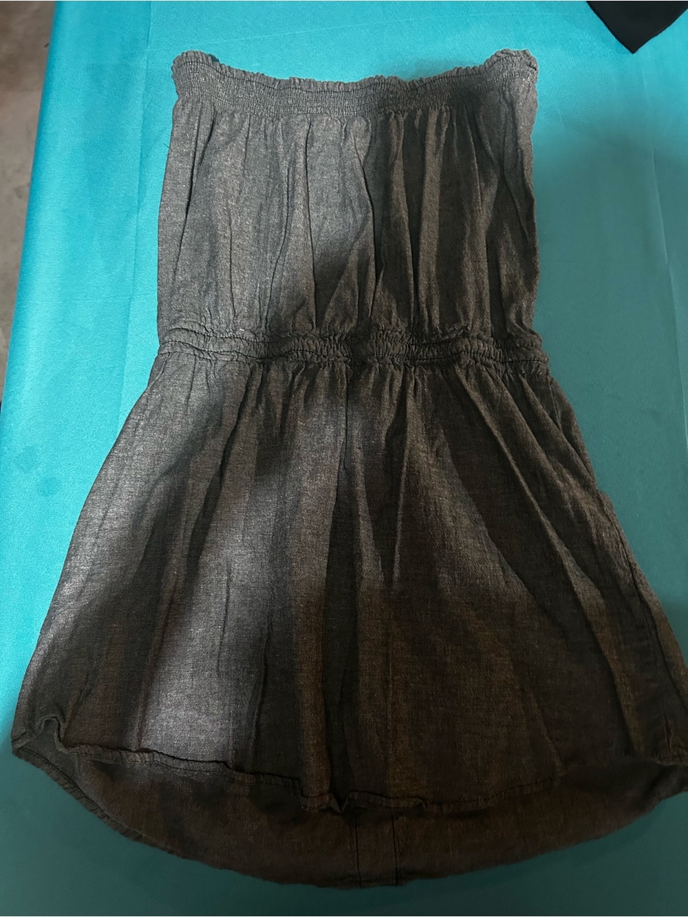 Derek Heart Black Smocked dress with rope tie - Picture 4 of 6